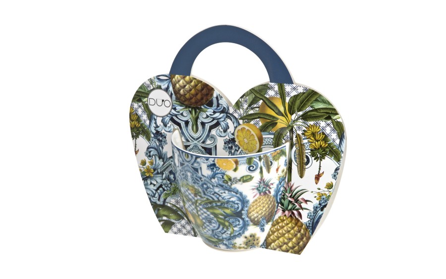 Kubek porcelanowy 460 ml Soledad w koszyczku
