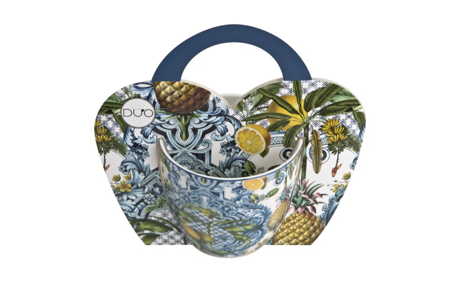 Kubek porcelanowy 460 ml Soledad w koszyczku