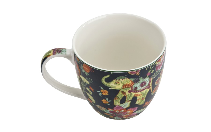 Kubek porcelanowy 460 ml Ankur Blue w koszyczku