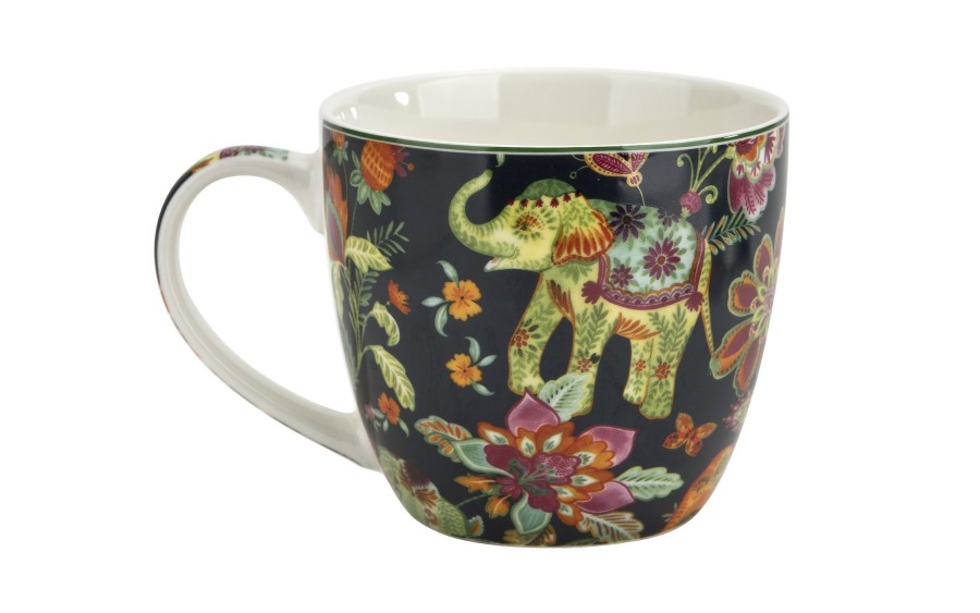 Kubek porcelanowy 460 ml Ankur Blue w koszyczku