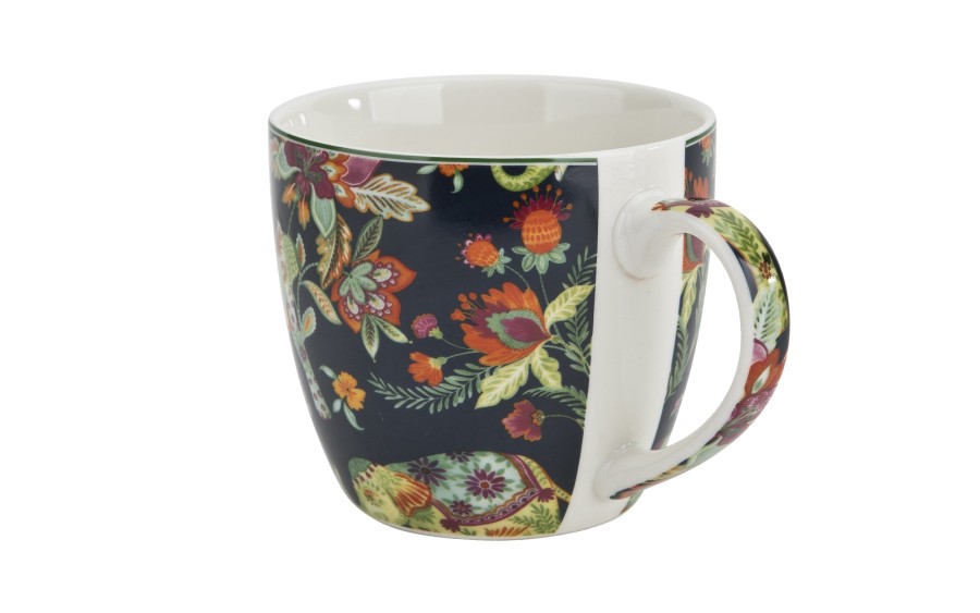 Kubek porcelanowy 460 ml Ankur Blue w koszyczku