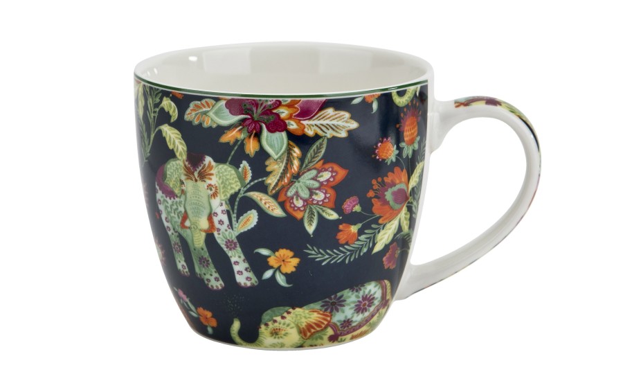 Kubek porcelanowy 460 ml Ankur Blue w koszyczku
