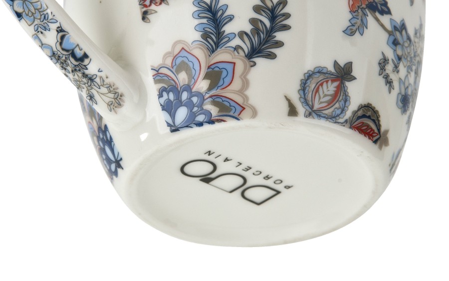 Kubek porcelanowy 460 ml Sahat White w koszyczku
