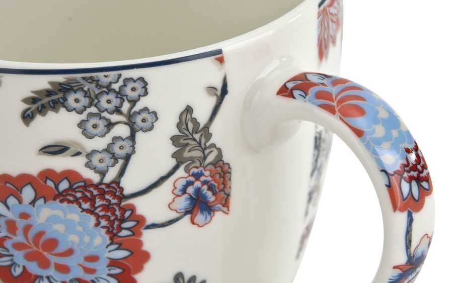 Kubek porcelanowy 460 ml Sahat White w koszyczku