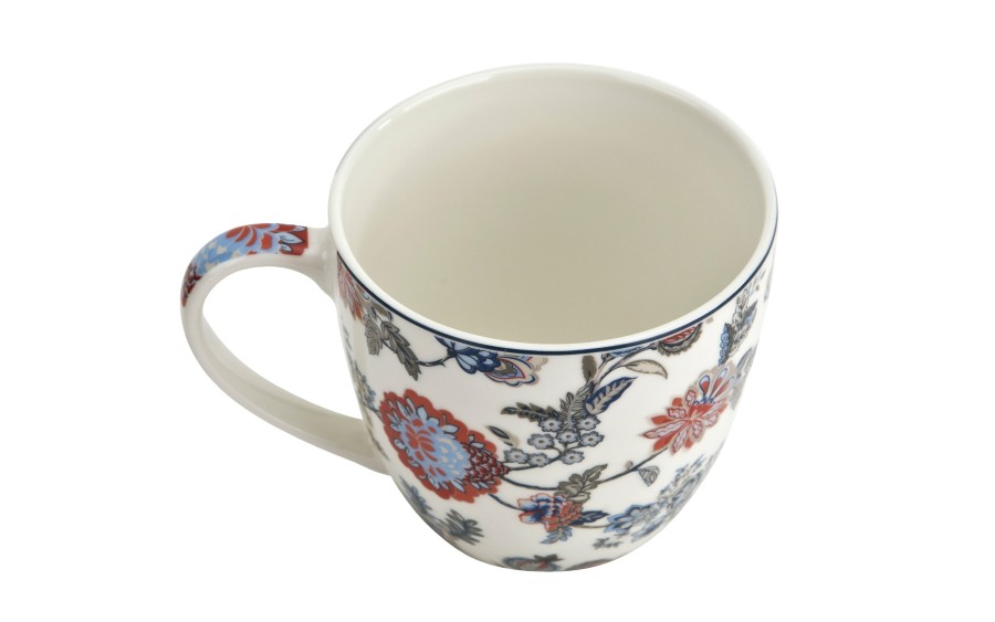 Kubek porcelanowy 460 ml Sahat White w koszyczku