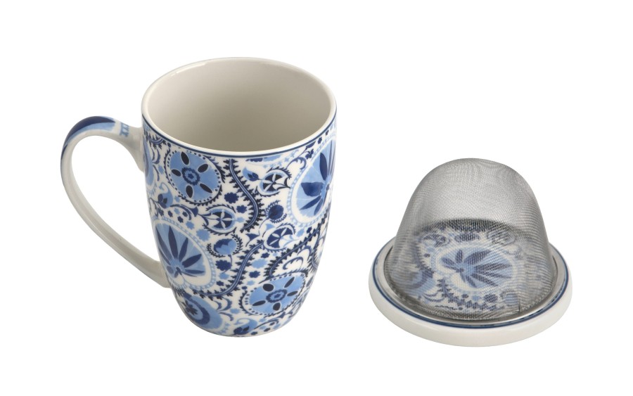 Kubek porcelanowy 360 ml z zaparzaczem Naresh Blue