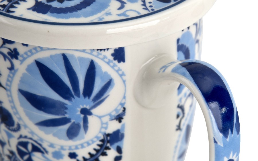 Kubek porcelanowy 360 ml z zaparzaczem Naresh Blue