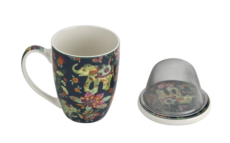 Kubek porcelanowy 360 ml z zaparzaczem Ankur Blue