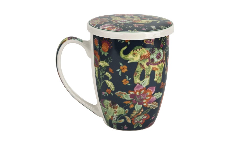 Kubek porcelanowy 360 ml z zaparzaczem Ankur Blue