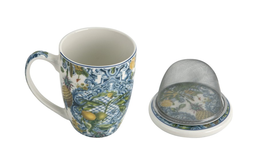 Kubek porcelanowy 360 ml z zaparzaczem Soledad
