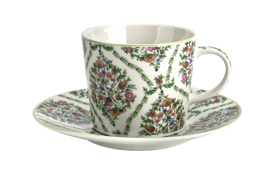 Filiżanka porcelanowa 240 ml + spodek Fiori