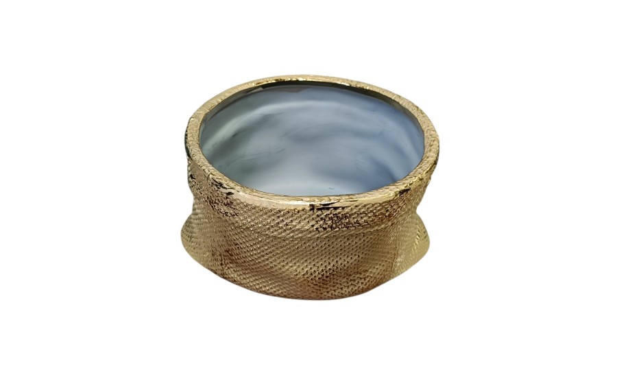 Osłonka ceramiczna złota 20x18x12 cm JK0477