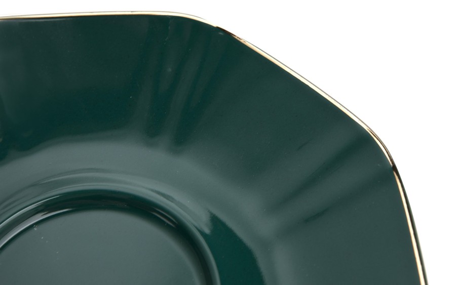 Komplet filiżanek 6x250 ml Veroni Royal Green| Elegancki prezent ślubny i na Dzień Matki