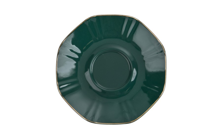Komplet filiżanek 6x250 ml Veroni Royal Green| Elegancki prezent ślubny i na Dzień Matki