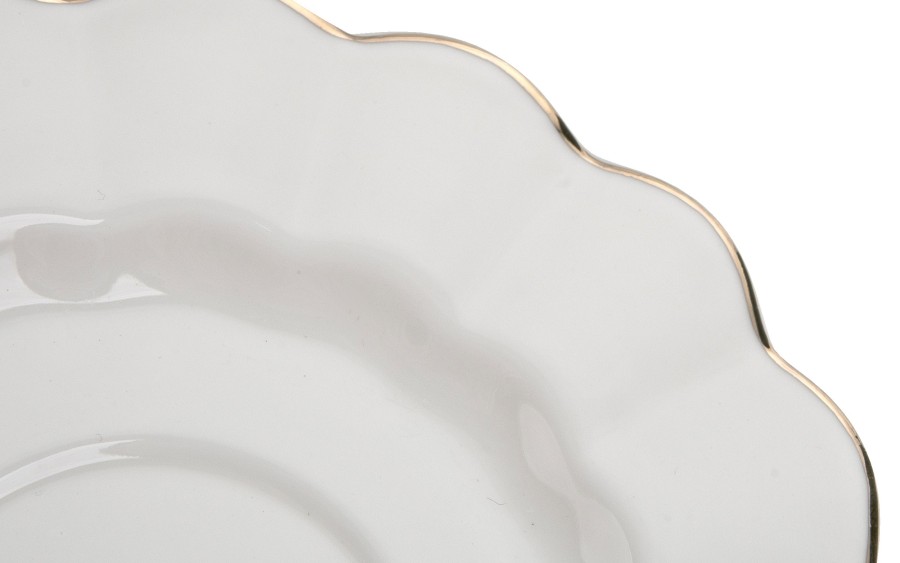 Komplet filiżanek 6x250 ml Veroni Nina ecru złoto | Elegancki prezent ślubny i na Dzień Matki