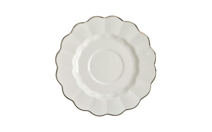 Komplet filiżanek 6x250 ml Veroni Nina ecru złoto | Elegancki prezent ślubny i na Dzień Matki