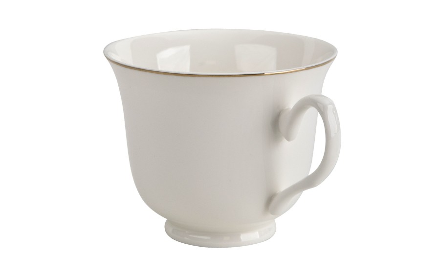 Komplet filiżanek 6x250 ml Veroni Nina ecru złoto | Elegancki prezent ślubny i na Dzień Matki