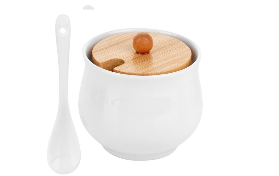 Cukiernica ceramiczna Vilde z bambusową pokrywką