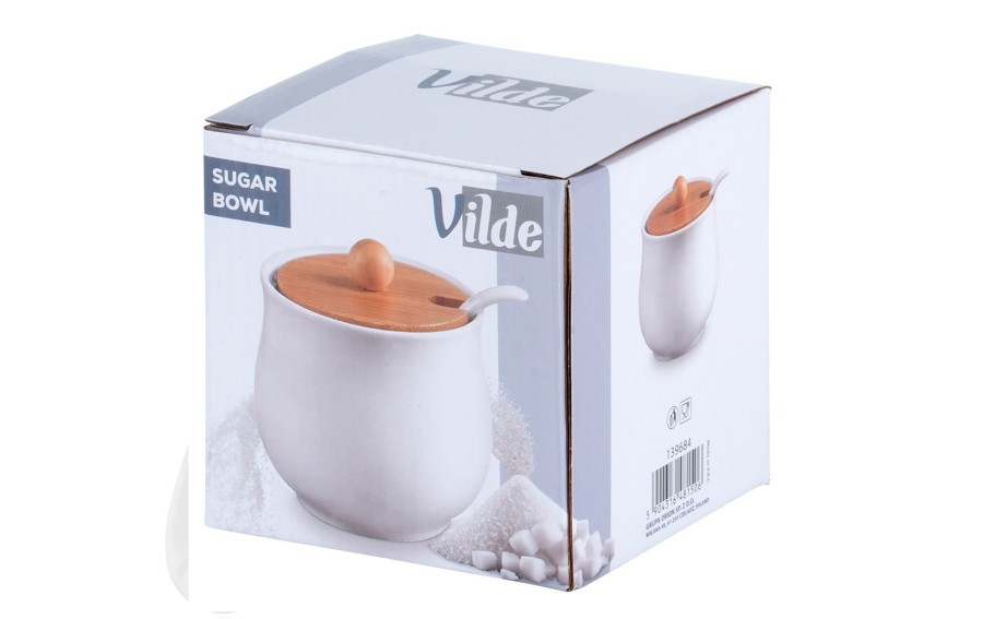 Cukiernica ceramiczna Vilde z bambusową pokrywką