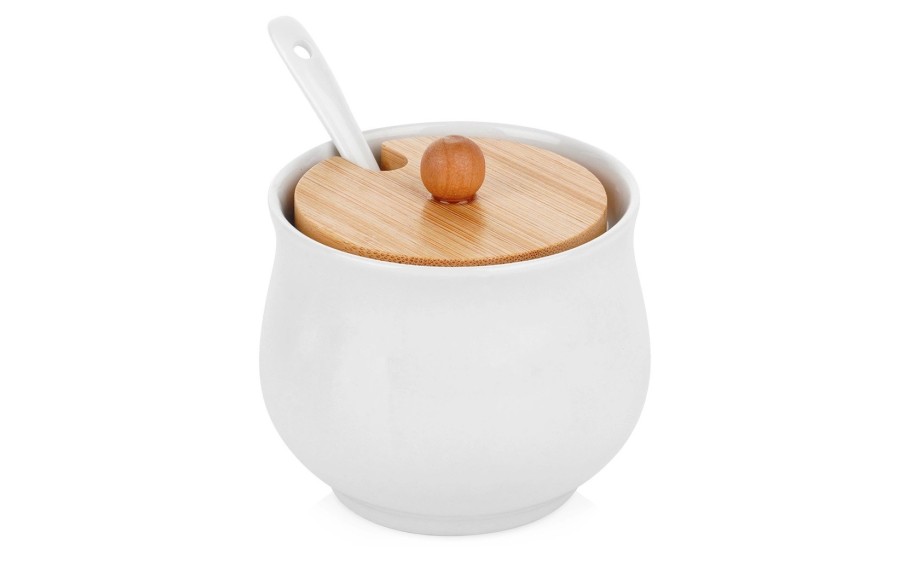 Cukiernica ceramiczna Vilde z bambusową pokrywką