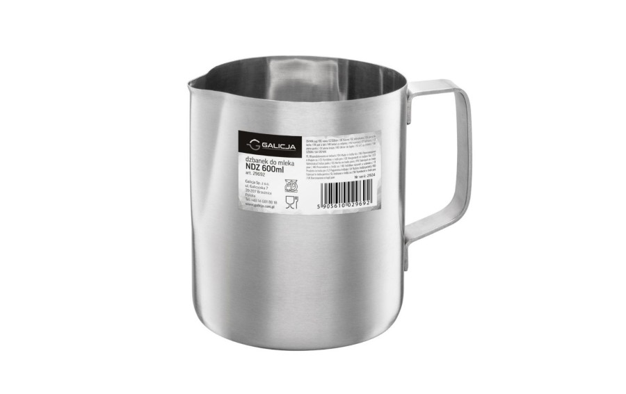 Dzbanek do mleka nierdzewny 600 ml stalowy