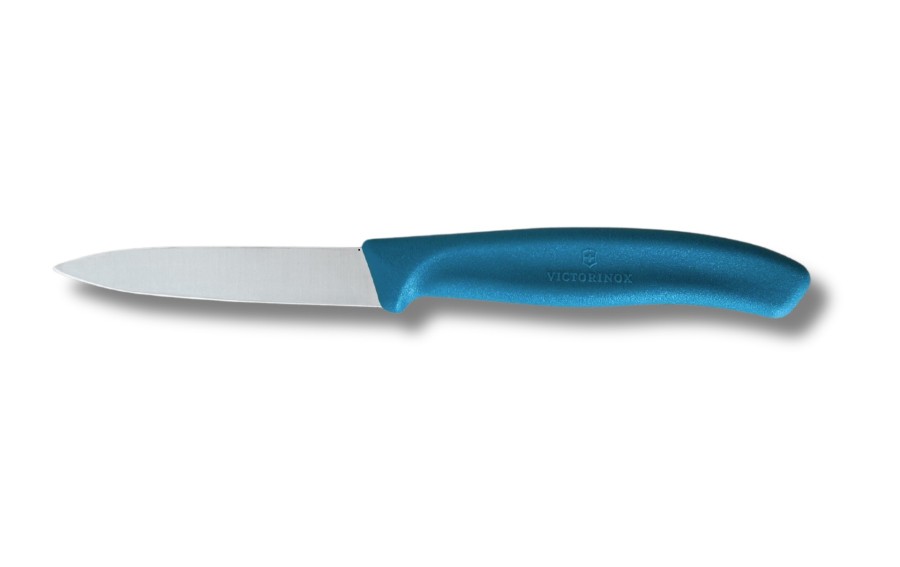 Nóż do obierania 8 cm Swiss Classic niebieski gładkie ostrze