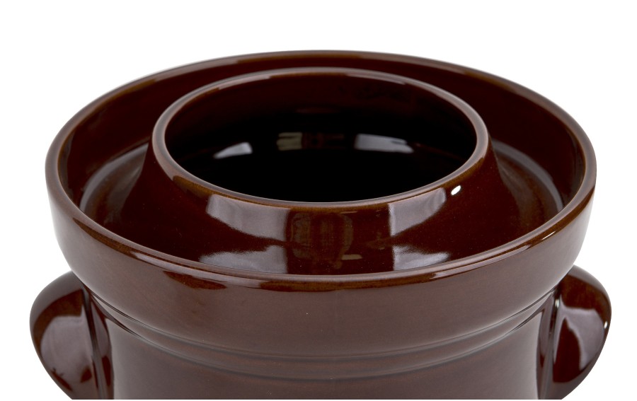Garnek ceramiczny do kiszenia 5 L GU-1906 brązowy hermetyczny