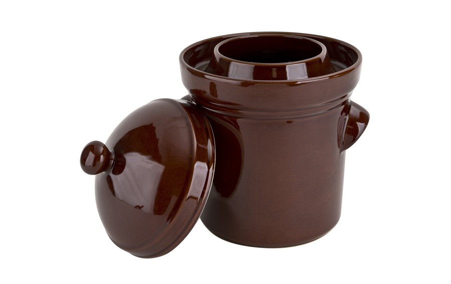 Garnek ceramiczny do kiszenia 5 L GU-1906 brązowy hermetyczny