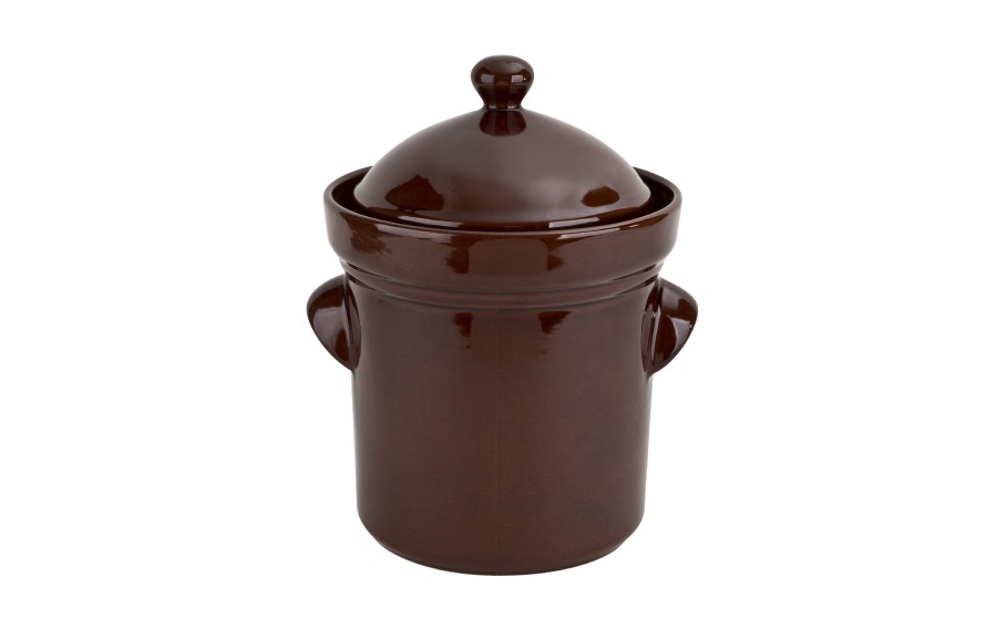 Garnek ceramiczny do kiszenia 5 L GU-1906 brązowy hermetyczny
