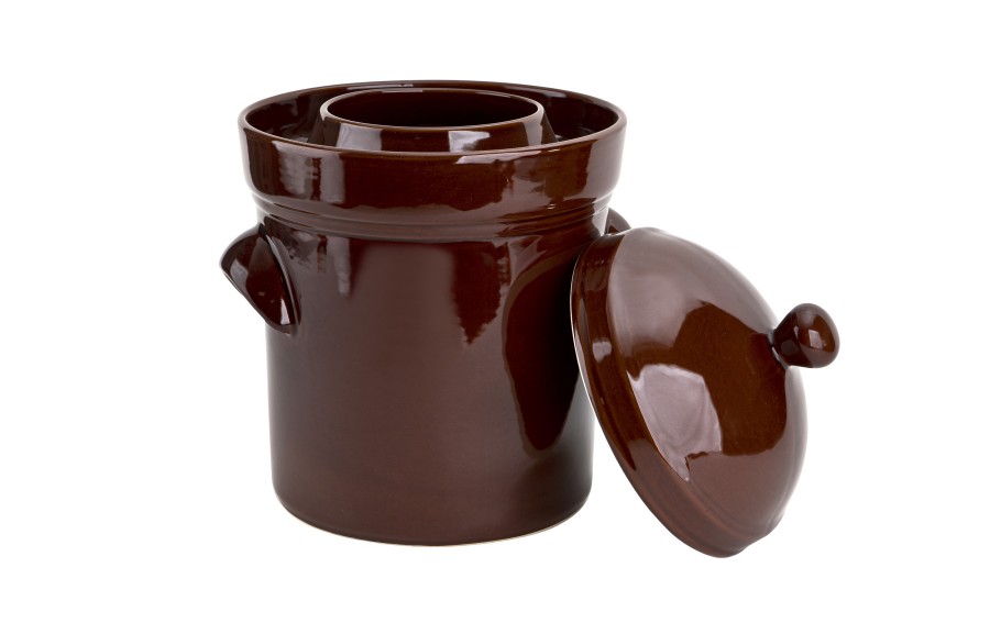 Garnek ceramiczny do kiszenia 10 L GU-1923 brązowy