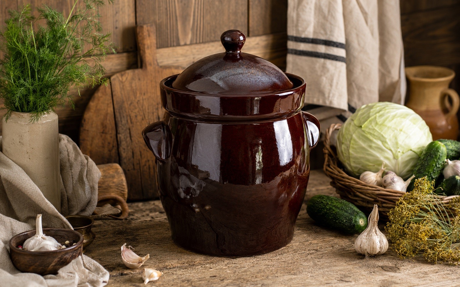 Garnek ceramiczny 10 l z pokrywą Bolesławiec Dekor ZM z pokrywą hermetyk