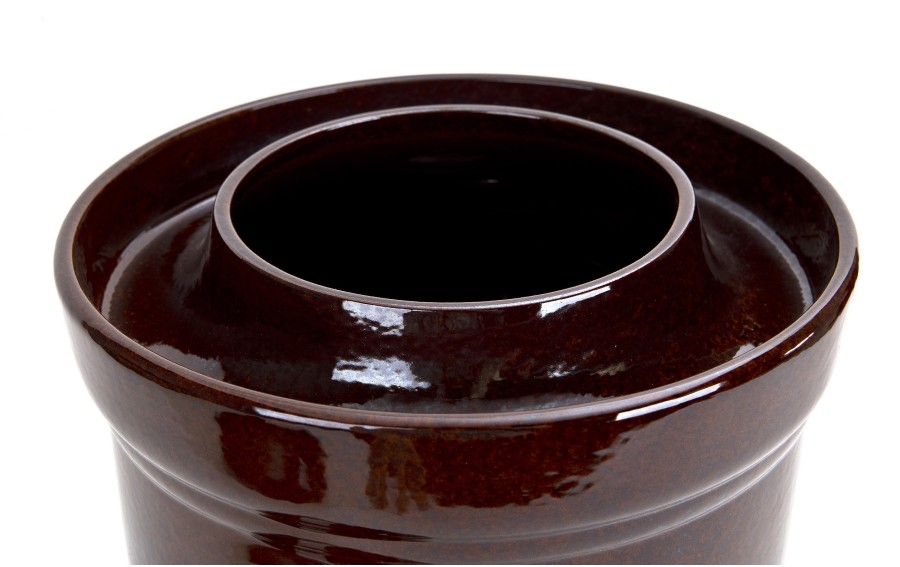 Garnek ceramiczny do kiszenia 15 L Bolesławiec Dekor ZM brązowy