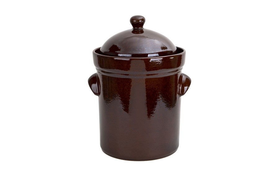 Garnek ceramiczny do kiszenia 15 L Bolesławiec Dekor ZM brązowy
