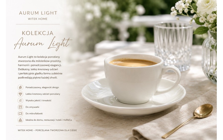 Filiżanka porcelanowa 200 ml Aurum Light Witek Home