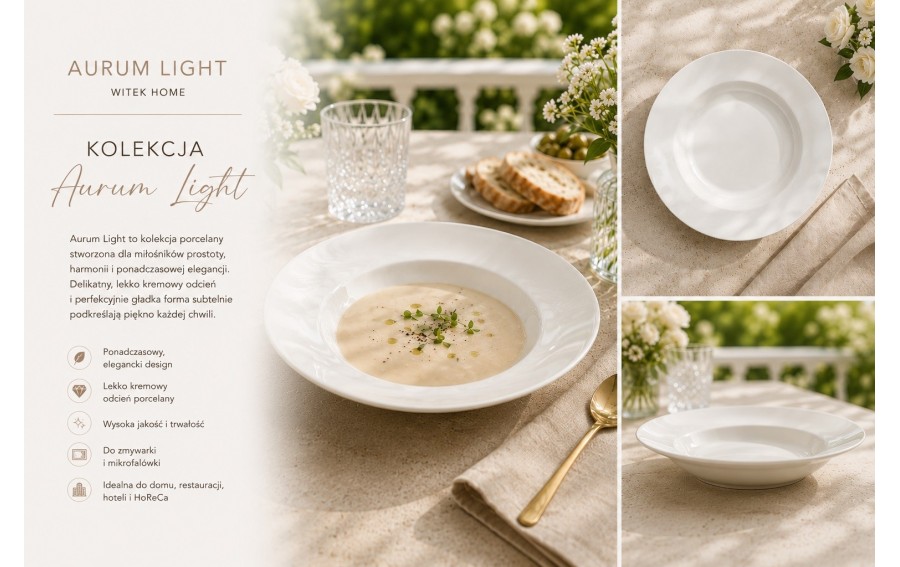Talerz głęboki 22,5 cm Aurum Light Witek Home