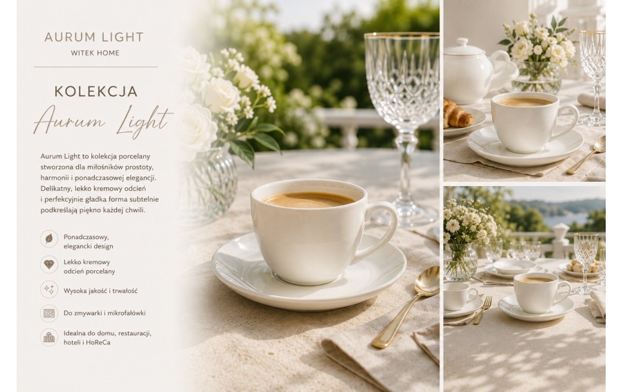 Filiżanka porcelanowa 200 ml Aurum Light Witek Home