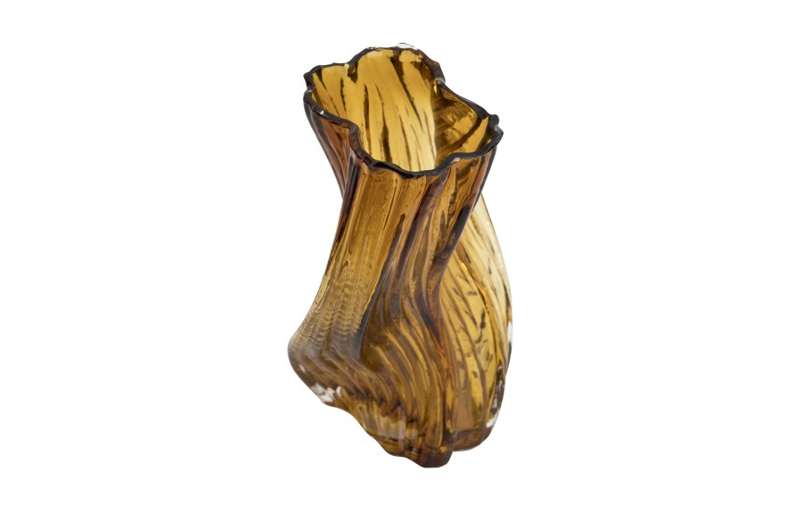 Wazon szklany bursztynowy Art-Pol 25,5 cm