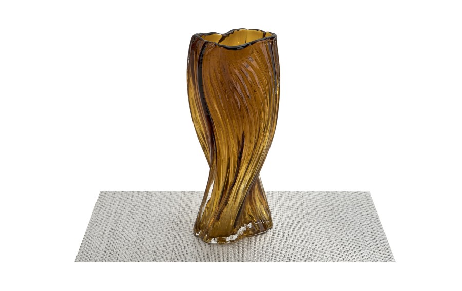 Wazon szklany bursztynowy Art-Pol 30 cm
