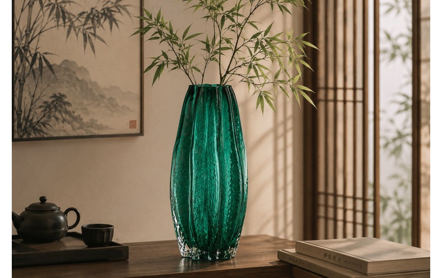 Wazon szklany zielony Art-Pol 30 cm dekoracyjny