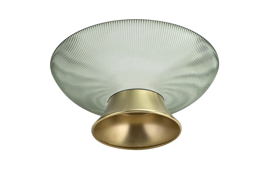 Patera dekoracyjna szklana zielono-złota 26 cm Art-Pol glamour