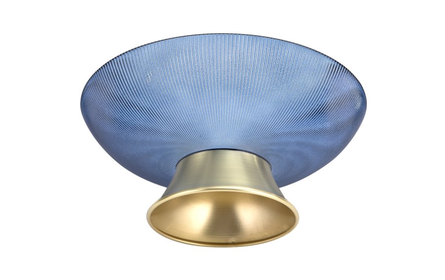 Patera dekoracyjna szklana niebiesko-złota 26 cm Art-Pol glamour