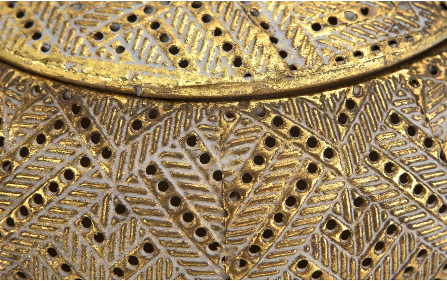 Pojemnik metalowy złoty z pokrywką 15,5 cm Art-Pol