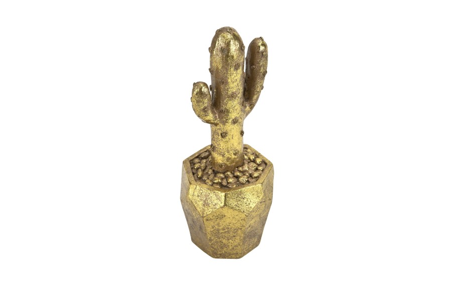 Złoty kaktus dekoracyjny 19 cm Dekor-Pap AZ0348