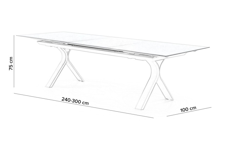 Stół ogrodowy rozkładany 240/300 cm TORO biały
