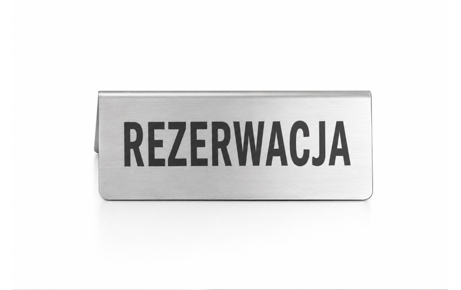 Tabliczka Rezerwacja ze stali nierdzewnej | HORECA | Tom-Gast