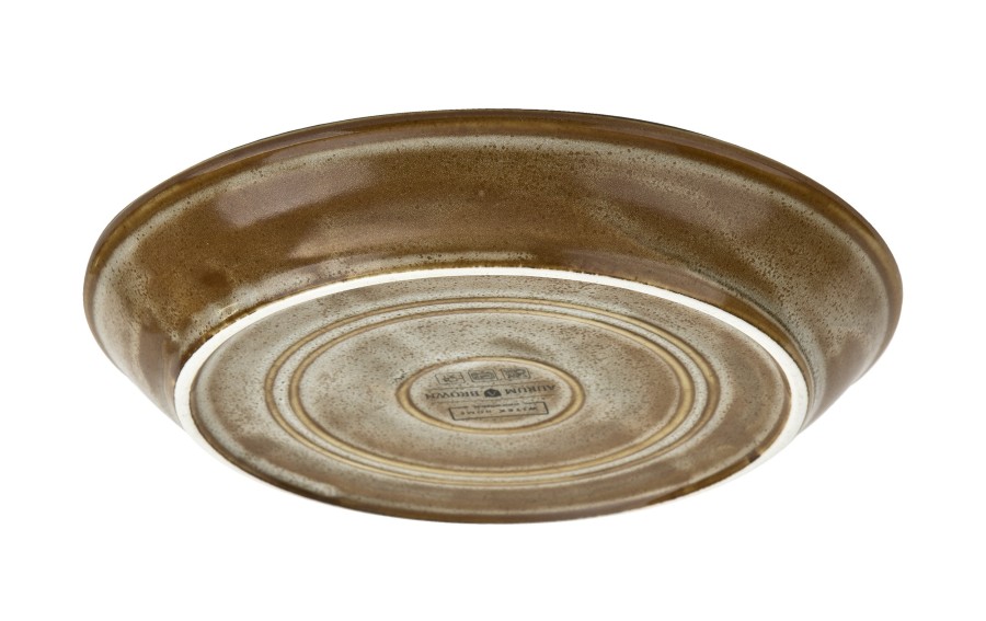 Talerz deserowy 19 cm Aurum Brown porcelanowy Witek Home