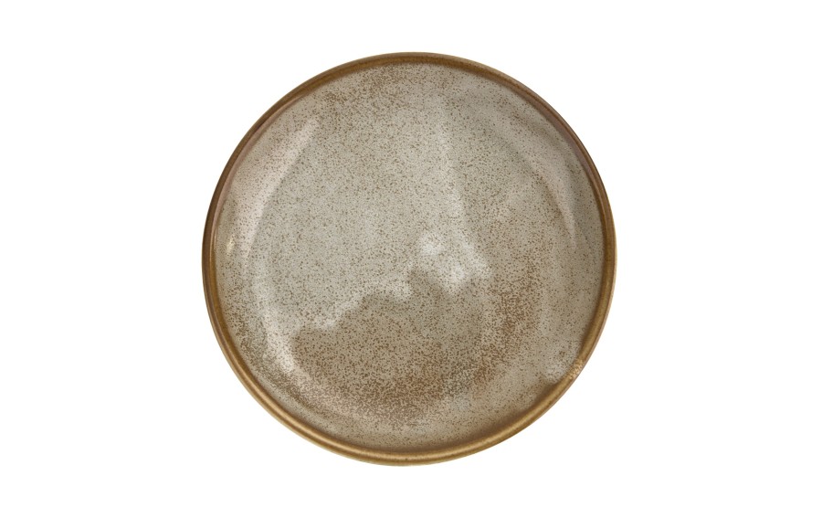 Talerz deserowy 19 cm Aurum Brown porcelanowy Witek Home