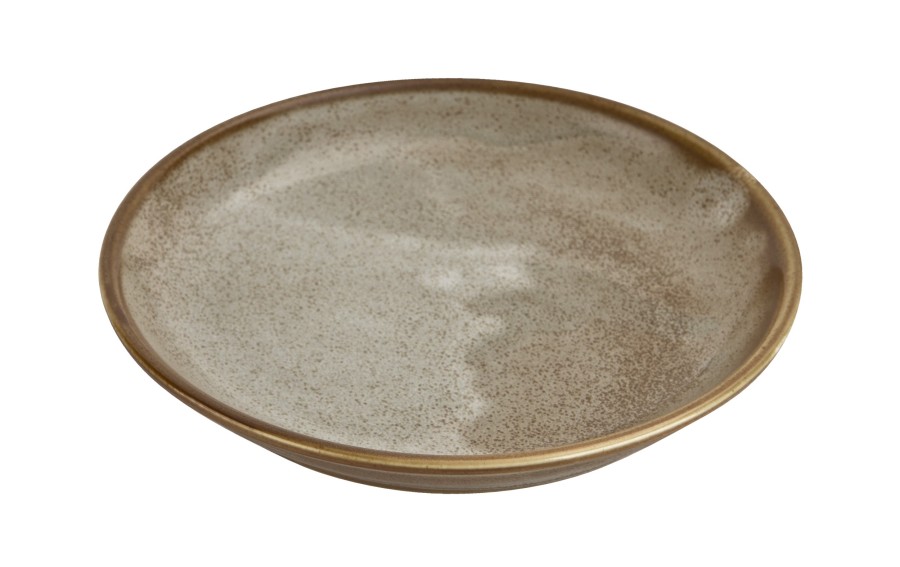 Talerz deserowy 19 cm Aurum Brown porcelanowy Witek Home