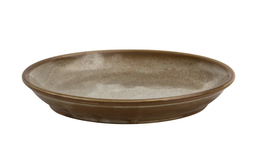 Talerz deserowy 19 cm Aurum Brown porcelanowy Witek Home