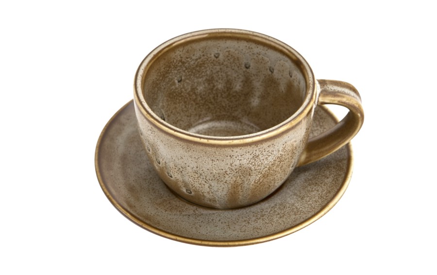 Filiżanka porcelanowa 285 ml + spodek Aurum Brown